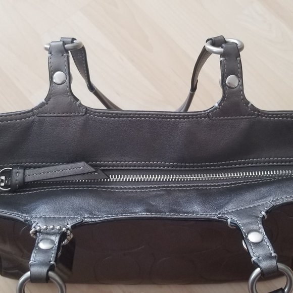 Vintage Coach Leather purse - metallic grey - Picture 5 of 12